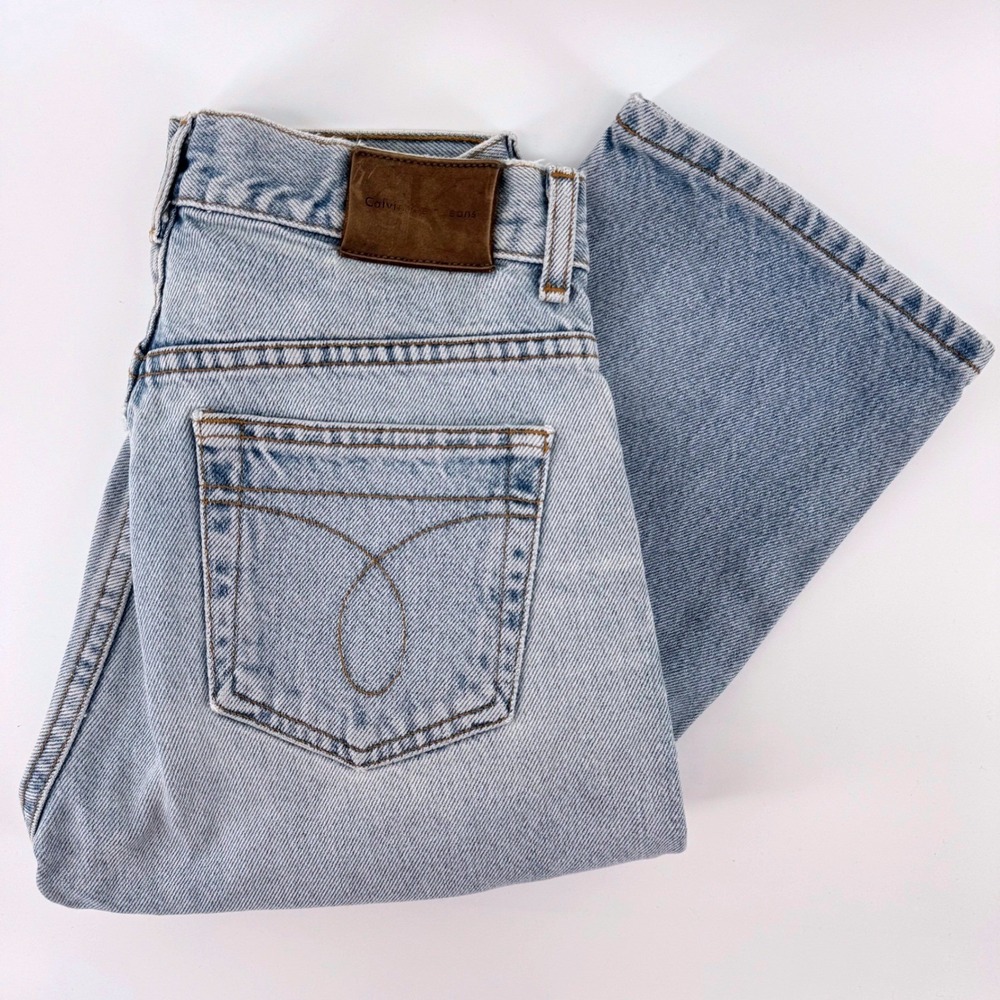 Vintage Calvin Klein Jean Womens 3 Straight Leg Double Stone Wash Light Blue 90s - Picture 1 of 8